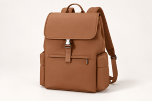 Custom practical PU Leather flap commuter backpack for bulk OEM orders