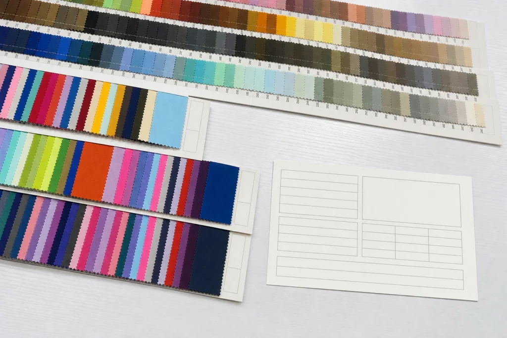 Fabric swatches for custom duffel bag 600D polyester material selection