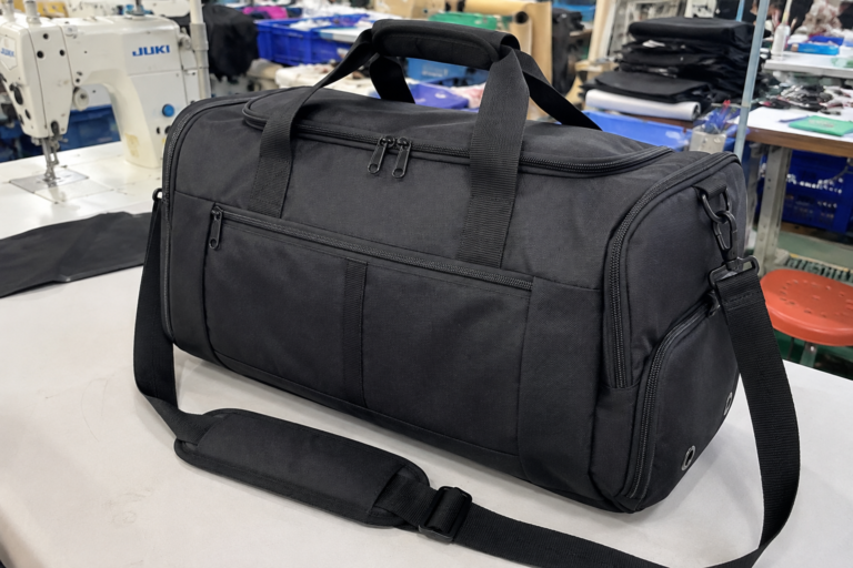 custom duffel bag sample