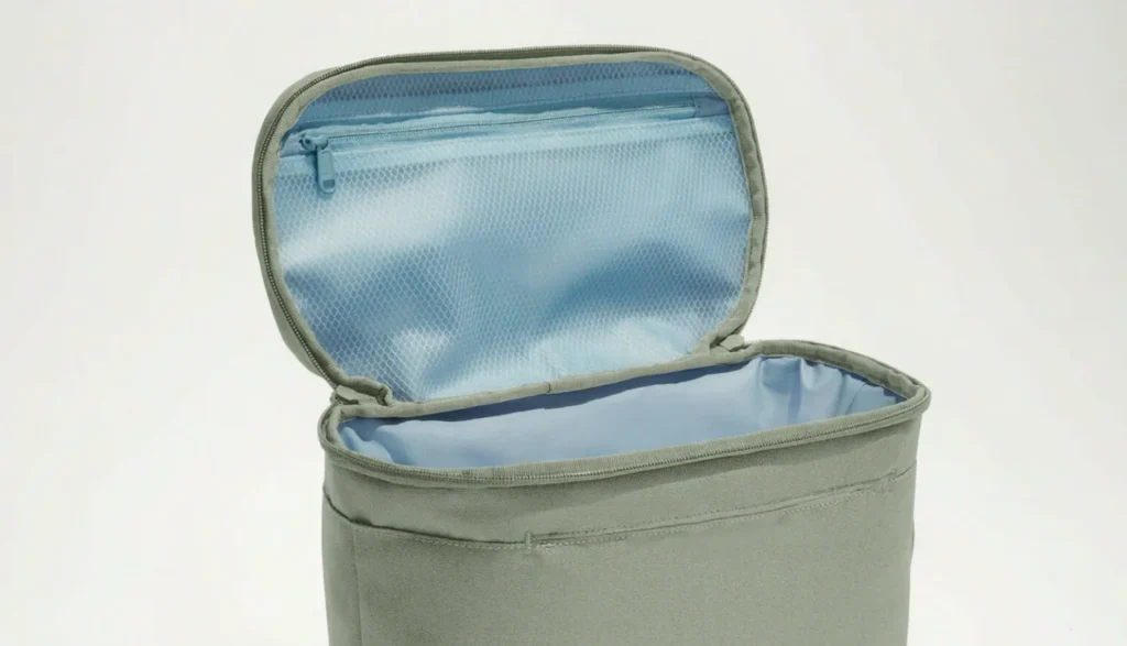 Cooler bag with ice packs and thermometer, insulation time conditions