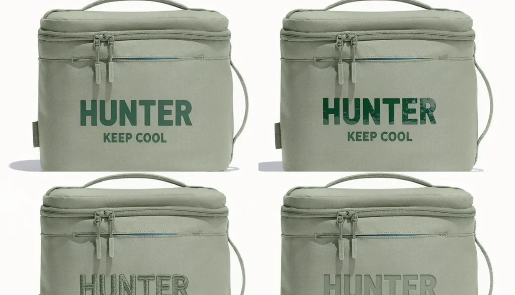 Cooler bag logo methods: screen print, heat transfer, embroidery, and embossed